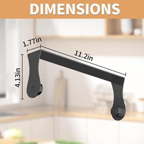 Paper Towel Holder Under Cabinet, Stainless Steel, Wall Mount, Black Adhesive Paper Roll Holder for Kitchen and Bathroom 6