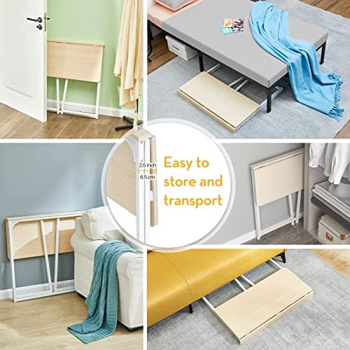 WOHOMO Folding Desk, Small Foldable Desk 31.5" for Small Spaces, Space Saving Computer Table Writing Workstation for Home Office, Easy Assembly, Oak 6