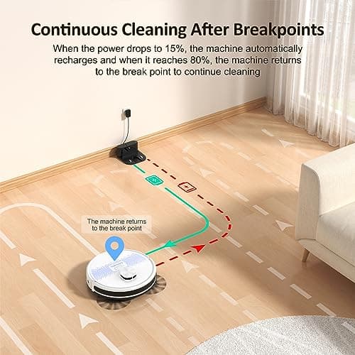 Lubluelu Robot Vacuum and Mop Combo,4000Pa 2 in 1 Robotic Vacuum Cleaner,LiDAR Navigation,5 Smart Mappings,10 No-go Zones,WiFi/App/Alexa,Mop Vacuum Robot for Pet Hair,Carpet,Hard Floor-Snow White 7
