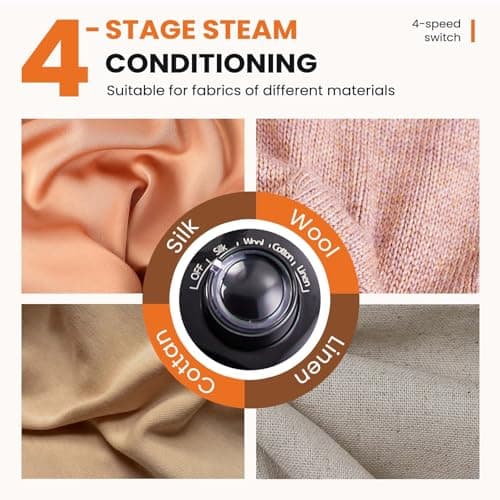 Sweetcrispy Standing Garment Steamer, 1500W Powerful Steamer for Clothes with Roll Wheels, 1.7L Water Tank for 55 Min Continuous Steaming, Professional Wrinkle Remover Heats in 45 Seconds 6