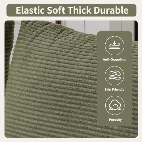 107'' Modular Sectional Sofa, Cloud Sectional Couch with Deep Seat, L-Shape Sofa Couch with Chaise, Convertible Sponge Compression Sofas for Living Room Bedroom, Green 7