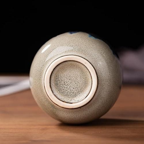 Hywisnok Hand-painted Ceramic Espresso Coffee Cup Saucer Set of 4, 2.7 Oz, Japanese Tea Cup,Small demitasse,Tazas de Cafe, Cappuccino best gift(4 Colors Mix) 8