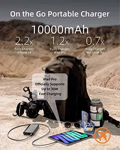 imuto 30W Slim Portable Charger for iPad Pro, Pixel iPad External Battery 30W Power Bank for iPhone 15/iPhone 15 Pro/iPad Pro 12.9/11in/ iPad Mini 6/ iPad Air 5/Portable Charger Pixel 6A 7 Pro 5A 5G 6