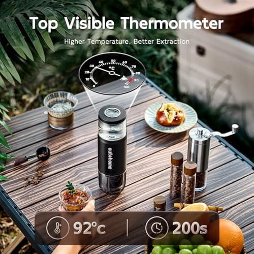 outohome Portable Electric Espresso Machine,15 Bar Self Heating Outdoor Coffee Maker, Travel Coffee Machine for Camping With Ground Coffee and NS Capsule for RV, Office,Car Coffee with carry Bag 6