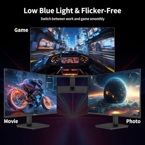 KTC 24 Inch QHD 2560x1440 IPS Computer Monitor, 100Hz Zero-Frame 2K Gaming Office Monitor, Adaptive Sync, HDR10, VESA, Tilt Adjustable, Low Blue Light, DisplayPort, HDMI, H24T27 5