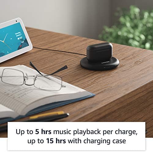 Amazon Echo Buds with Active Noise Cancellation (newest model), Wireless earbuds with active noise cancellation and Alexa, Wireless charging case and made for Amazon wireless charging pad, Black 3