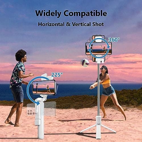Selfie Stick Tripod, 40 in Retractable Tripod for iPhone with Wireless Remote Control & Light, Portable Phone tripods for Photograph, Live Streaming, Video Recording, Compatible with All Cellphones 3