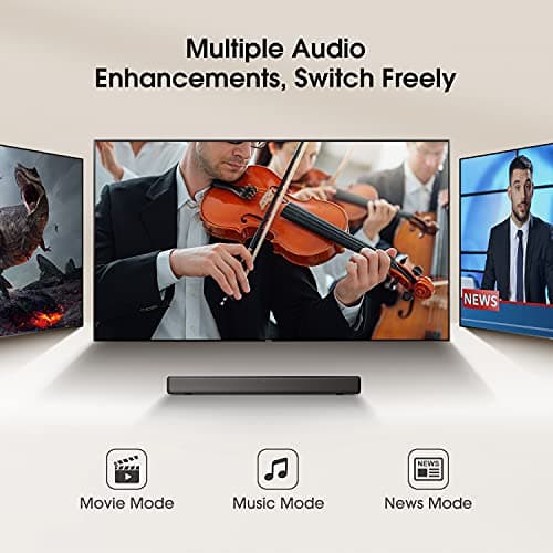 Hisense HS214 2.1ch Sound Bar with Built-in Subwoofer, 108W, All-in-one Compact Design with Wireless Bluetooth, Powered by Dolby Audio, Roku TV Ready, HDMI ARC/Optical/AUX/USB, 3 EQ Modes,Black 7