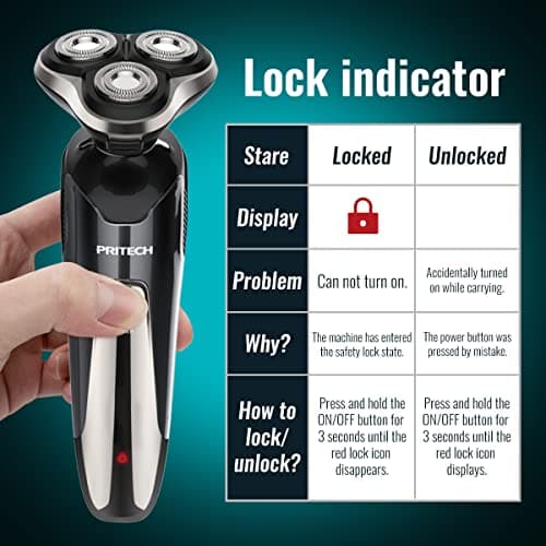 Electric Razor for Men - Rechargeable Electric Shaver for Men, Waterproof Wet Dry Cordless Razor with Nose Hair Trimmer and Sideburns Trimmer 6
