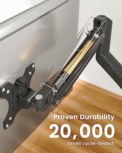 ErGear Single Monitor Arm for 13-36 inch Screens, Adjustable Gas Spring Monitor Mount Holds up to 22 lbs, Computer Monitor Stand with VESA Mount, C-Clamp & Grommet Base, Max VESA 100x100mm 5