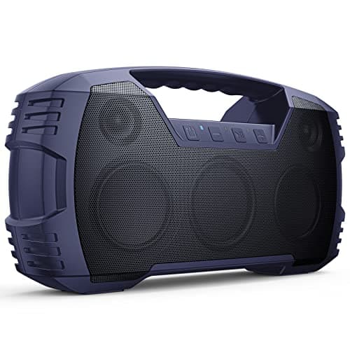 Houl Zallee IPX7 Waterproof Bluetooth Speaker, 40W Portable Wireless Speakers, 32H Playtime, Stereo Loud Sound, Deep Bass, Bluetooth 5.0, Built-in Mic, for Party/Camping/Pool/Gifts, Beach-Navy Blue