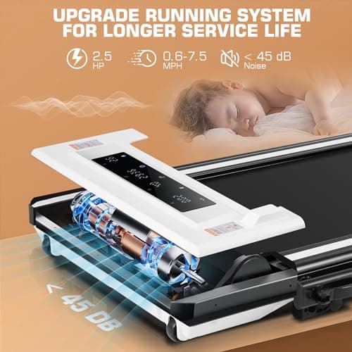 ANCHEER Treadmills with Incline, Under Desk Treadmill/2s Folding/Max Treadmill 300 lb Capacity-Walking Pad/Compact Electric Treadmill for Home/Gym/Office with LED Touch Screen/Remote Watch 6