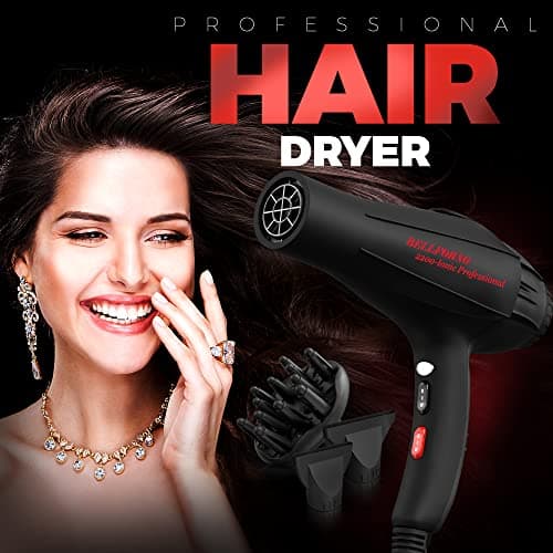 Professional 2200W Diffuser Hair Dryer for Curly and Natural Wavy Hair, Low Noise Negative Ionic Blow Dryer with Diffuser, The New Upgraded Motor & Ceramic Technology for Fast Drying by BELLFORNO 7