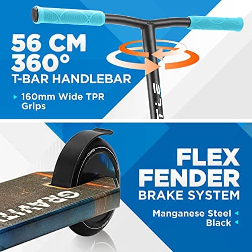 Hurtle Lightweight Kick Stunt Scooter - Lab Tested Safety Certified Street Freestyle Trick Scooter w/Alloy Deck, High Impact Wheels, ABEC-9 Bearing, HIC System - for Kids & Teens (Gravity in Aliens) 6