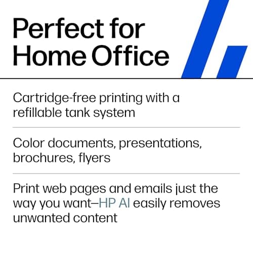 HP Smart Tank 7301 Wireless All-in-One Ink Tank Printer, Scanner, Copier with 2 Years of Ink Included, Best-for-Home Office, Cartridge-Free Refillable, AI-Enabled (28B70A) 9