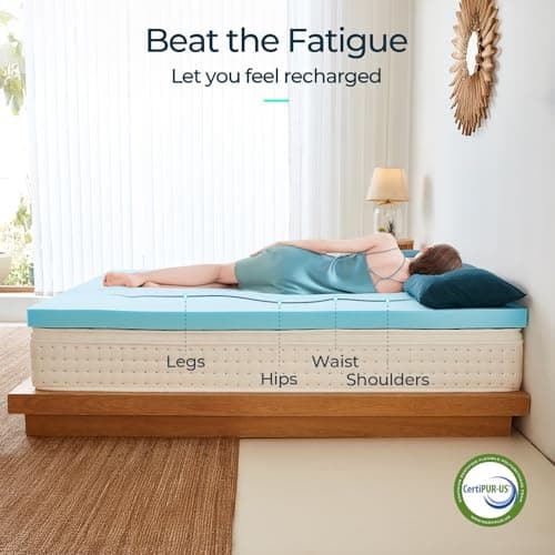 LINSY Twin Memory Foam Mattress Topper, 3 Inch Medium Soft Memory Foam for Back Pain, Cooling Gel Memory Foam Twin Bed Mattress Topper, CertiPUR-US Certified 5