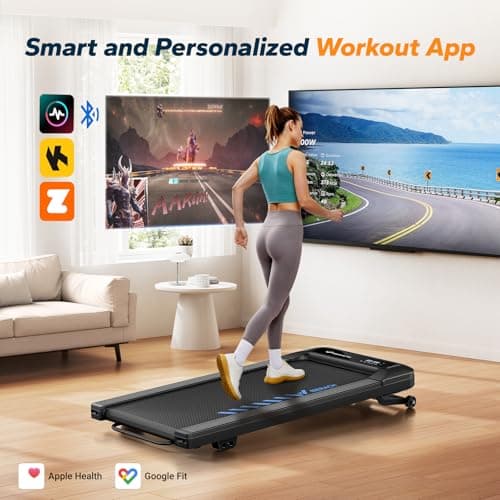 MERACH Walking Pad Treadmill with 9% Auto Incline, 2.5HP Quiet Under Desk Treadmills for Home & Office, Portable Small Treadmill with Magnetic Remote Control, APP, 3 Preset Programs 3