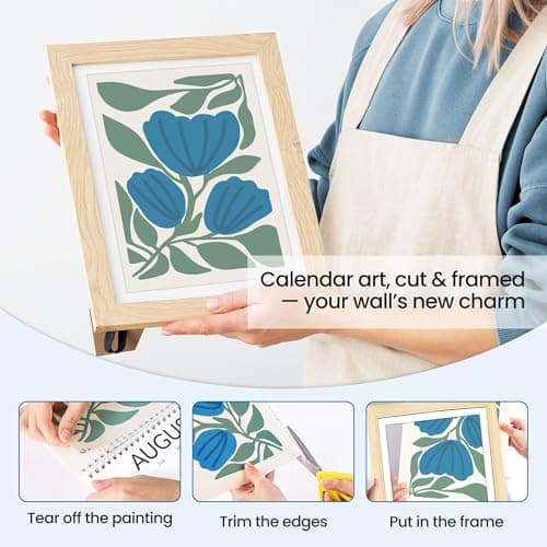 SUNEE Wall Calendar 2026, Colorful Flower Calendar From Jan. 2026 - Jun. 2027 18 Months, 8.5" x 11" Aesthetic with Thick Paper, Perfect for Home or Office, Floral 6