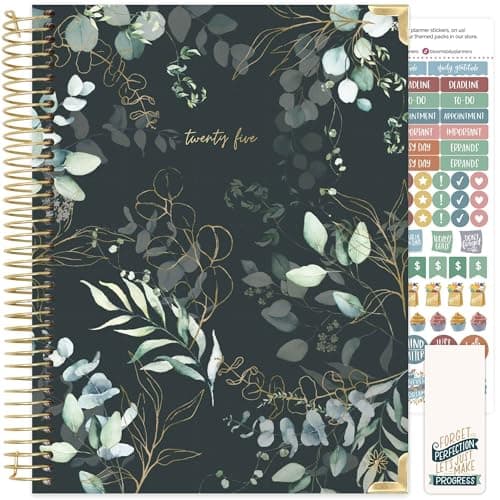 bloom daily planners HARDCOVER 2025 (8.5" x 11") Calendar Year Day Planner (January 2025 - December 2025) - Passion/Goal Organizer - Monthly & Weekly Inspirational Agenda Book - Eucalyptus, Green