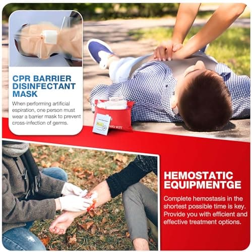 First Aid Kit for Home Car Travel 107 Piece Emergency Kits for Hiking Camping Small Trauma Kit for Boat Vehicle Lightweight Compact Pocket Aid Kit for Sports Outdoor Survival 5