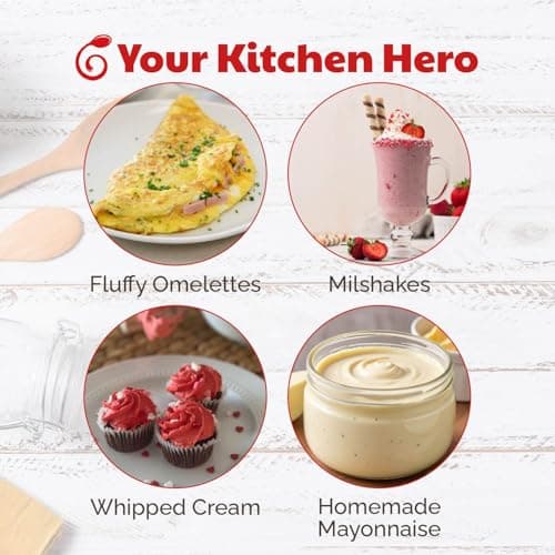 14 Inch Stainless Steel Hand Whisk - Durable & Easy to Use Push-Down Zip Whisker - Rotary Hand Mixer for Beating Eggs, Frothing Milk, Blending, Mixing, Whipping Smoothies & Shakes - Kitchen Tools 8