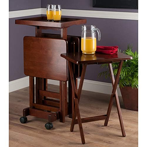 Winsome 6-Piece Snack Table, Walnut (94828) 9