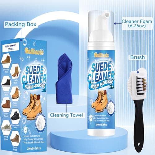Mallbaola Suede Cleaner, Suede Shoe Cleaner with Brush, Shoe Cleaner Sneaker Cleaner for Knit Boots Leather Canvas Suede Nubuck Cleaner (White) 8
