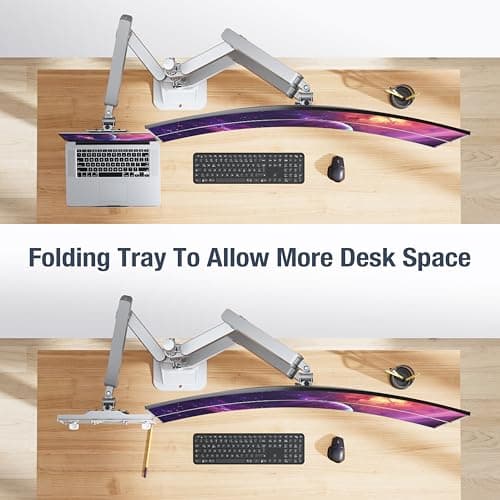 AVLT Laptop & Dual 40 Inch Stacking Monitor Arm Pole Top Mount with USB-C USB-A Ports-Gray, Supports 26.4 lbs (12kg), Ultrawide Screen Fit, VESA Compatible, Multi-Screen, Ergonomic Workspace Upgrade 7