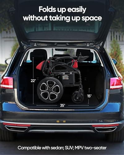 Electric Wheelchair for Adults,500W Dual Motors Powerful, 16 Inch Big Wheels, All Terrain Power Wheelchair, Compact Portable Motorized Wheelchair for Seniors, Long Travel Range 6