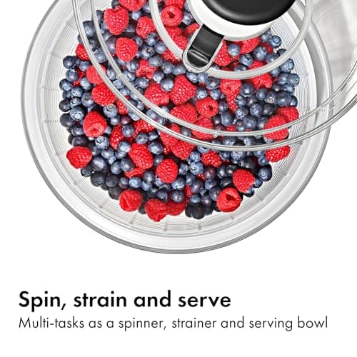 OXO Good Grips Salad Spinner | Lettuce Spinner | Fruit Washer | Fruit Washing Bowl with Strainer | Vegetable Cleaner | Salad Cleaner | Lettuce Washer | 6.22 Quart Capacity 6