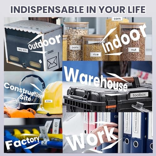 EazeID Label Maker Machine with-Tape, Industrial Handheld Label Maker Waterproof-Labels, Rechargeable Heat Shrink Label Maker, Bluetooth Wire Cable Labeling Machine for Home Office Warehouse, LM1600 9