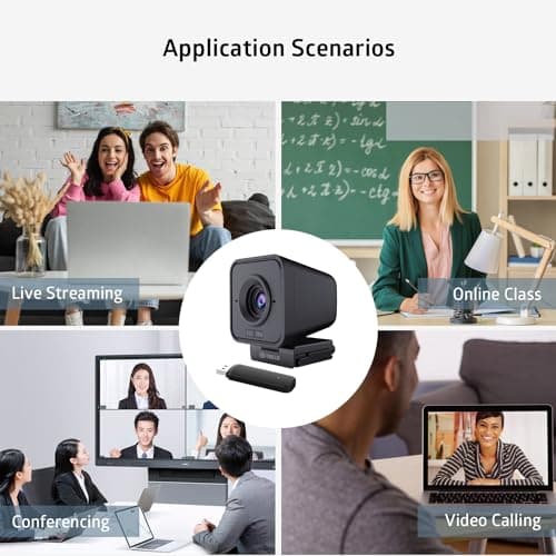 TOALLIN 1080P HD Wireless Webcam for PC, Built-in Noise-Canceling Microphone, Wireless Computer Camera for Video Conferencing, Live Streaming and Online Video Calls 6