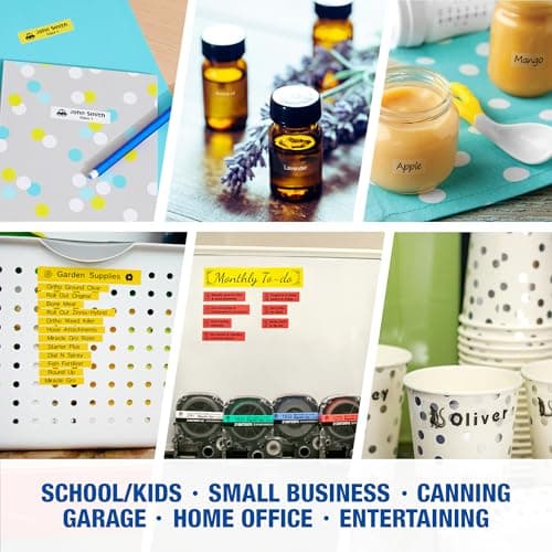 LABELWORKS Epson LW-C410PX Portable Bluetooth Label Machine Printer for Home and Office – Efficient, Create Sticker Labels for Crafts and Organization, Designer Tape Supported, App Compatible 2