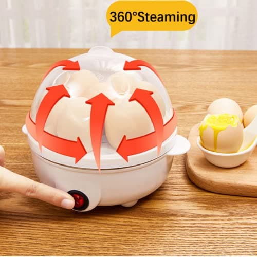 Electric Egg Cooker with Egg Piercer, Rapid Egg Boiler with Auto Shut Off for Hard Boiled Eggs, Perfect for Quick Breakfast; Poached Eggs, Scrambled Eggs, Omelets (White) 8