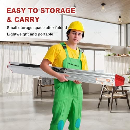 LEADALLWAY Step Ladder 3 Step Folding Compact Ladder Portable Aluminum A Frame Foldable Twin Front Step Stool, EN131 Certified, 330lb Capacity 7