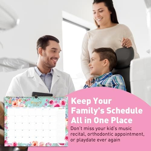 S&O Watercolor Floral 2025 Wall Calendar - Tear-Off Monthly Calendar - 18 Month Academic Wall Calendar - Hanging Calendar to Track for Anniversaries & Appointments - 13.5"x10.5”in 6