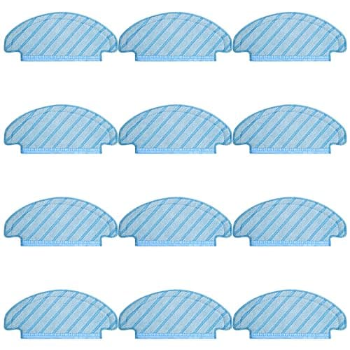 Unikstone 12Pcs Washable Cloth Mop Pads for Ecovacs Deebot Ozmo T8 AIVI T8 Max T8 T8+ Series/ T9 /N8, N8 Pro Plus/ N8 Pro, for Yeedi Vac/Yeedi Vac Max/Yeedi Vac Station Robot Vacuum Replacement Parts