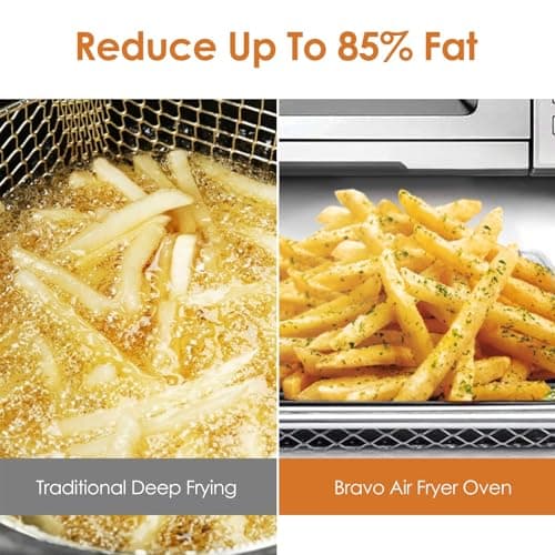 NUWAVE Bravo XL Air Fryer Convection Toaster Oven Countertop, 112-in-1 Smart Grill Combo with Original Flavors & Marks, Adjustable Heating Zones for Pizza, Roast, Bake, 50-500°F, Stainless Steel, 30QT 5