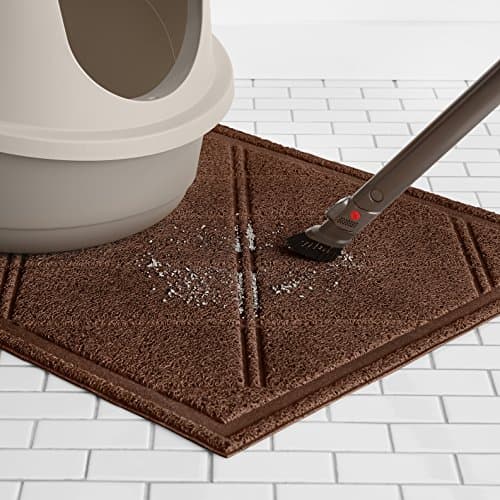 Amazon Basics Less-Mess Cat Litter Box Mat, 24" x 35", Unscented, Brown 6
