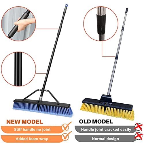 24 inches Push Broom Outdoor for Deck Driveway Garage Yard Patio Concrete Floor Cleaning-Blue 6