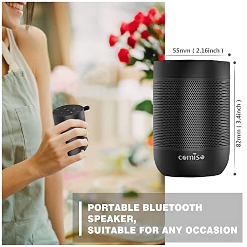 comiso Bluetooth Speaker, Portable Bluetooth Speakers with Wireless Stereo Pairing, Built in Mic, 360° HD Sound,IP65 Waterproof Speaker,Support TF Card, for Home/Party/Outdoor/Beach,Gift For Men/Women 8
