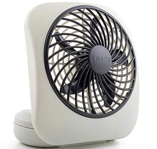 O2COOL Treva 5 Inch Battery Powered Fan Portable Desk Fan 2 Cooling Speeds with Compact Folding & Tilt Design Cubicle Accessories Small Portable (Grey)