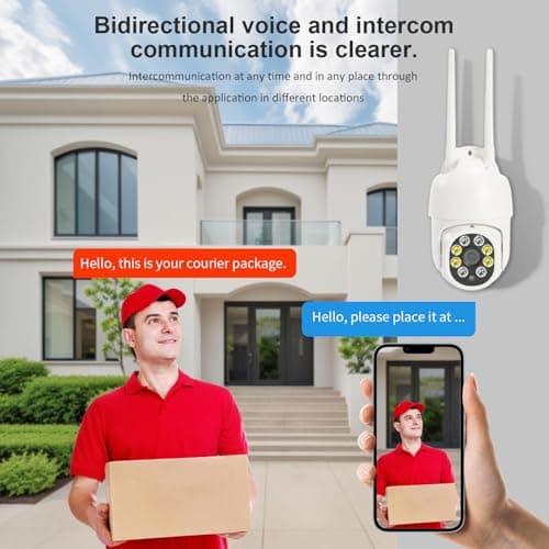 POHAAGNZE 1080P Security Camera Outdoor Wired/Wireless Starlight Color Night Vision, 2MP Cameras for Home AI Human Detection & Auto Tracking, IP66 2-Way Audio, US Cloud, Compatible with Alexa (1PCS) 5