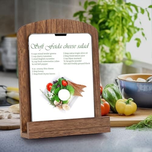 Cookbook Stand for Kitchen Counter, Solid Wood Recipe Book Holder Cook Book Stand with Adjustable Angle for Convenient Cooking, Perfect for Kitchen Countertop Decor 6