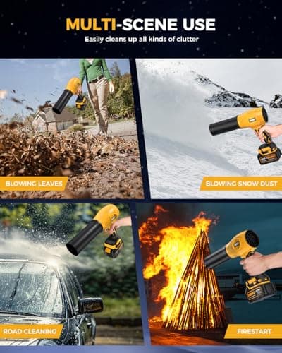 Leaf Blower Cordless with Battery and Charger, 300,000 RPM, Extended Nozzle, Lightweight Handheld Design, Turbo Jet Blower for Patio Cleaning,car Blowing Water, Lawn Care, Blowing Leaves and Dust 7