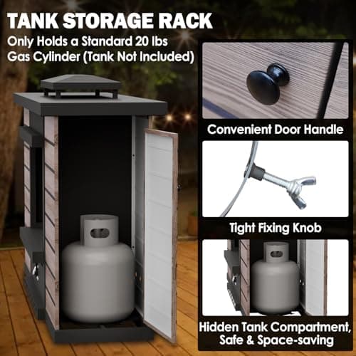 COOS BAY Smokeless 50,000 BTU Propane Fire Pit, Outdoor Gas Fireplace with Hidden Tank Storage for Patio, Deck, Backyard Heating, Gray/Tan 8