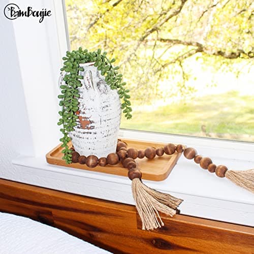 BamBoujie BAMBOUJIE Bamboo Vanity Tray, Bamboo Tray for Bathroom, Small Wooden Tray, Bathroom Counter Tray, Bamboo Tray, Tray for Bathroom Countertop, Spa Bathroom Decor, Bamboo Tray 7