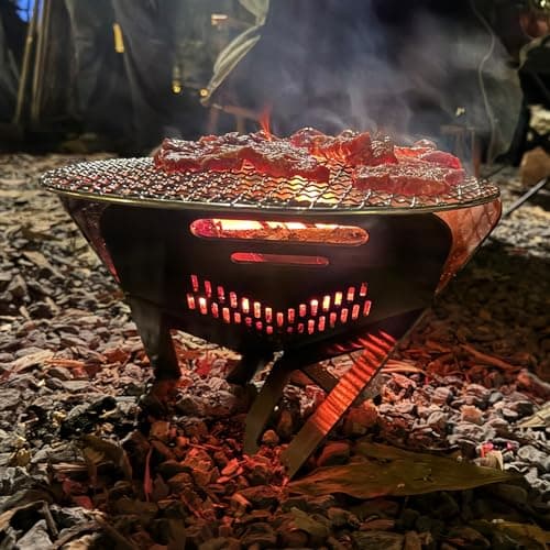 Outdoor Fire Pit Camping Stove Portable - Solo Camping Small Metal Steel Firepit for Outside Hiking or Camping Alone - Wood Burning Pits Campfire Collapsible Fire Pits 6