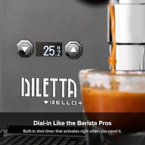 Diletta Bello+ Espresso Machine | E61 | PID Temperature Control | Shot Timer | Programmable Preinfusion | Handmade In Italy (Black) 8
