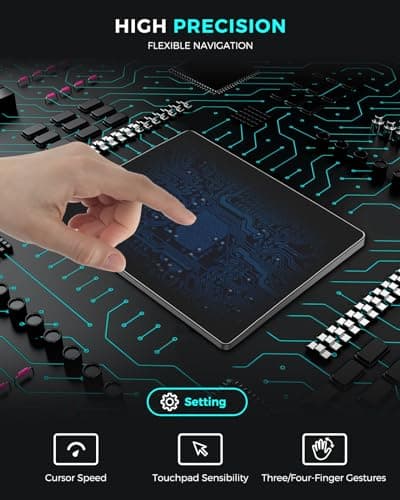 seenda Multi-Touch Trackpad, Tempered Glass Surface with High Precision Navigation, Ultra Slim Aluminum USB Wired Touchpad Mouse for Windows 10/11 Desktop/Laptop/Notebook Computer PC, Black 6